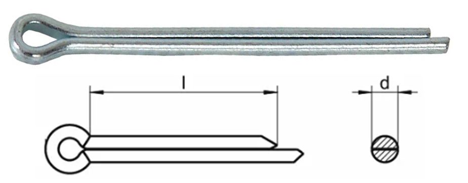 Шплінт розвідний 1.2x8 цинк DIN 94